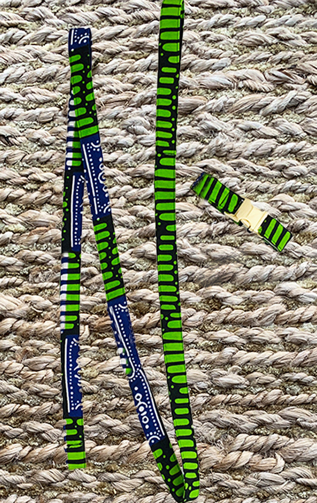 Doggy Matching Leash - Apple Green/Navy - Surf Souleil