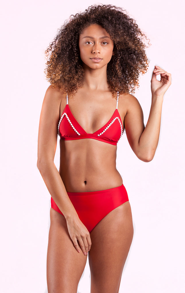 Surf Souleil Malina Bralette in Red - Surf Souleil