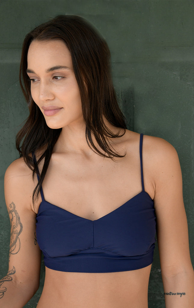 Sol Retro Bralette Top in Navy