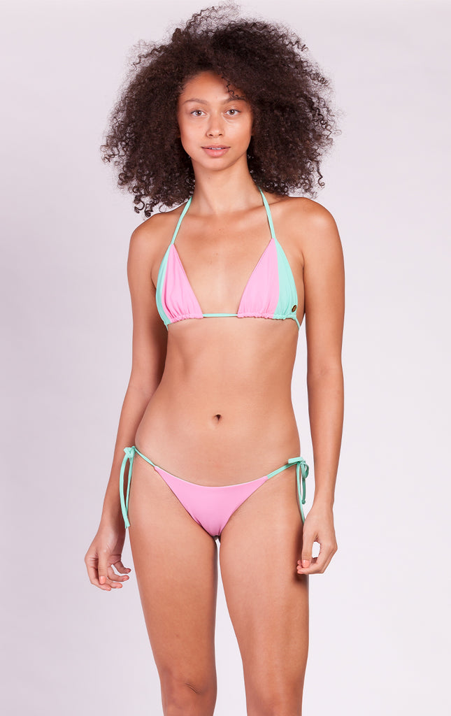 Sol String Bikini Color block Top