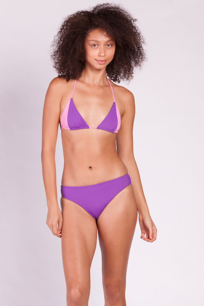 Sol Color-Block String Bikini Top