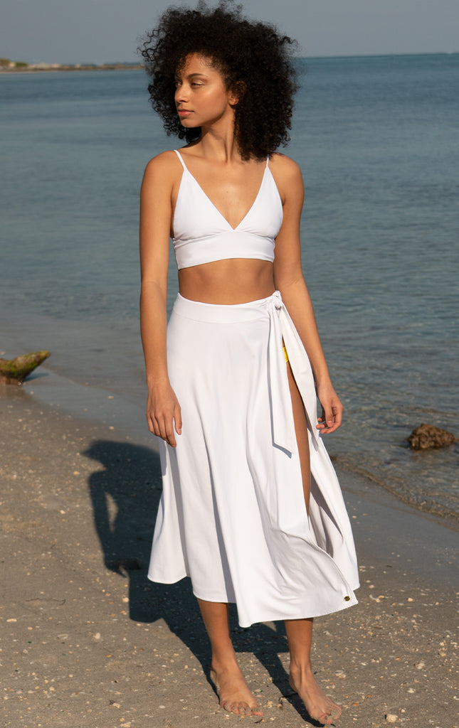 Talia Slit Skirt Cover-Up - Surf Souleil